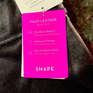 Spanx Faux Leather Black Pencil Skirt